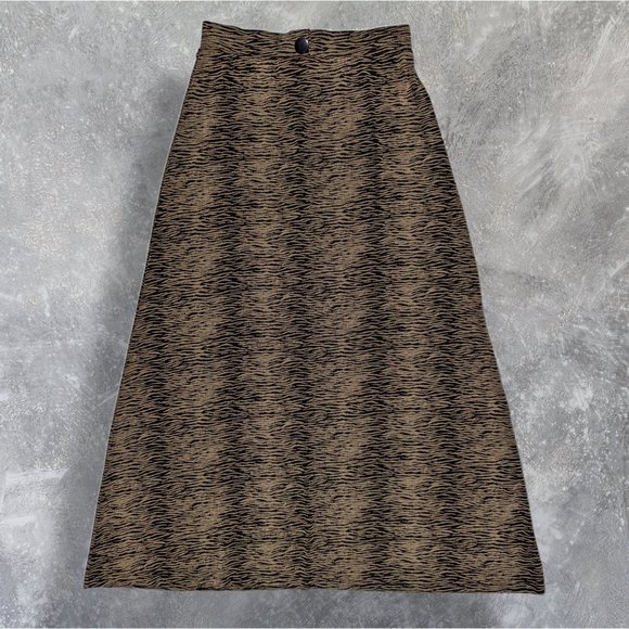 VINTAGE Grunge Susan Lawrence Slinky Travelers Knit Style Tiger Print Skirt Set - Picture 3 of 11